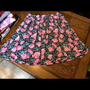 3@ $15 LuLaRoe  Madison Skirt Sz Lg pink flowers